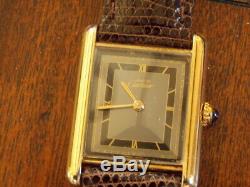 Original Must de Cartier 18ct Gold Plated on Solid Silver Tank Watch