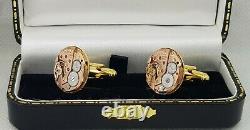 Original Omega Swiss Movements Cal 620 Gold Plated Sterling 925 Silver Cufflinks