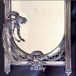 Original Superb WMF Art Nouveau Silver Plated Easel Mirror Maiden & Dove c1900's