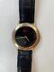 Original Vintage Gold Plated Gucci 3000M Black Leather Watch, Fully Working