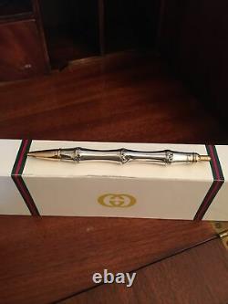 Original Vintage Gucci Bamboo Pen, Hallmarked 925 Silver/Gold Plated-Gucci Italy