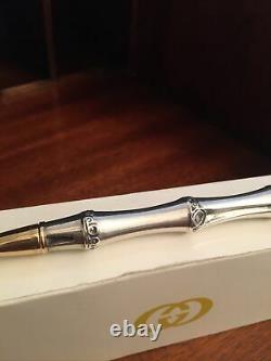 Original Vintage Gucci Bamboo Pen, Hallmarked 925 Silver/Gold Plated-Gucci Italy