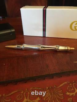 Original Vintage Gucci Bamboo Pen, Hallmarked 925 Silver/Gold Plated-Gucci Italy