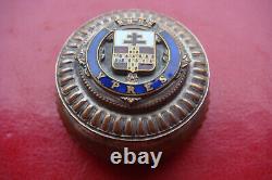 Original Wwi 1920 Commemorating Battle Of Ypres Silver Plated Enamel Box