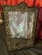 Ornate Antique Victorian Easel Back Silver Plate Vanity Mirror Frame