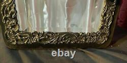 Ornate Antique Victorian Easel Back Silver Plate Vanity Mirror Frame