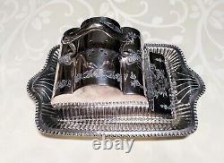 Ornate antique Victorian silver cheese dish from around 1890