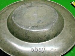PEWTER PLATE / CHARGER YEAR 1604 DUAL COAT OF ARMS with DUAL CARTOUCHE 14'