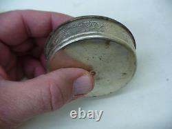 PILL BOX VINTAGE HANDMADE COPPER SILVER PLATE BOX & MOTHER OF PEARL 1950s