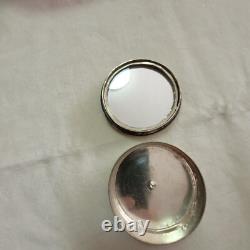 PILL BOX VINTAGE HANDMADE COPPER SILVER PLATE BOX & MOTHER OF PEARL 1950s