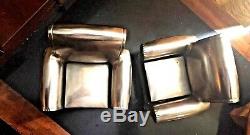 Pair Chrome/Silver plated Lounge Chair Bookends ART DECO VINTAGE MID CENTURY