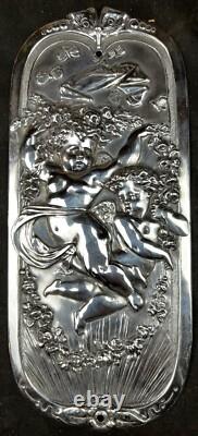 Pair Of Antique English Silver Victorian Push Plates. Circa 1842 1843