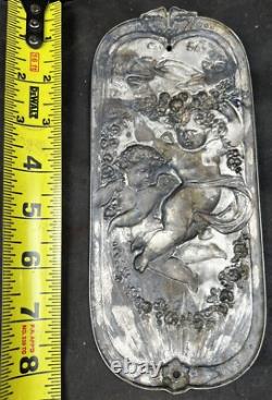 Pair Of Antique English Silver Victorian Push Plates. Circa 1842 1843