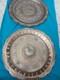 Pair Of Antique Sri Lankan Tri Metal Wall Tray Silver Copper Inlay