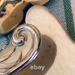 Pair Of Rare Art Nouveau Antique Silver Plate Dish Holders Silver Service 1900s