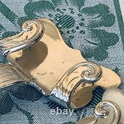 Pair Of Rare Art Nouveau Antique Silver Plate Dish Holders Silver Service 1900s