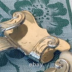 Pair Of Rare Art Nouveau Antique Silver Plate Dish Holders Silver Service 1900s