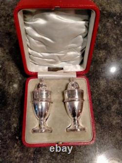 Pair Of Silver Peppers (Hallmarked Chester 1912) In Original Presentation Box