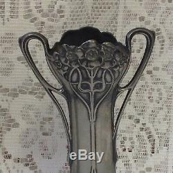 Pair Of WMF Art Nouveau Poppies Secessionist Silver Plated OX Spill / Bud Vases