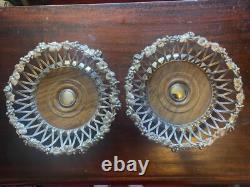 Pair of Antique Silver Plated Wine Bottle Coasters by Elkington 1852 & 1854
