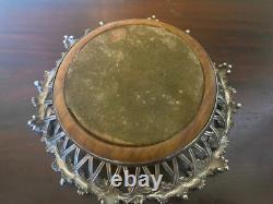 Pair of Antique Silver Plated Wine Bottle Coasters by Elkington 1852 & 1854