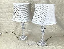 Pair of Antique Table Lamps Christofle Silver Plated Hotel de Crillon Paris RARE