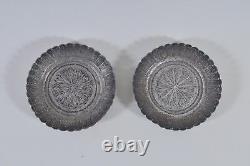 Pair of Silver Islamic Filigree Flat, Probably Persian