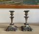 Pair of Silver-plated Candle Holders Industria Argentina Antique around 1900