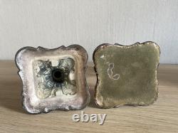 Pair of Silver-plated Candle Holders Industria Argentina Antique around 1900