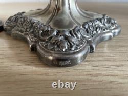 Pair of Silver-plated Candle Holders Industria Argentina Antique around 1900