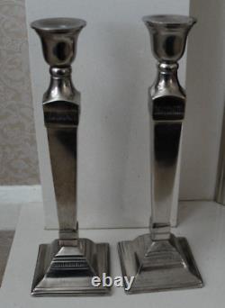 Pair of vintage silver plated large candlestck holders