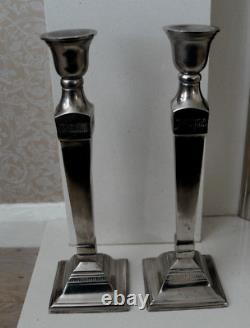 Pair of vintage silver plated large candlestck holders