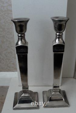 Pair of vintage silver plated large candlestck holders