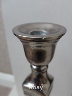 Pair of vintage silver plated large candlestck holders