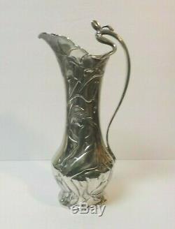 Pairpoint Mfg. Quadruple Silver Plate Art Nouveau 13.5 Ewer, Nude Female