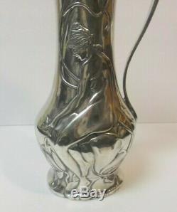 Pairpoint Mfg. Quadruple Silver Plate Art Nouveau 13.5 Ewer, Nude Female