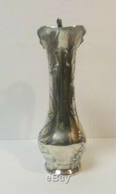 Pairpoint Mfg. Quadruple Silver Plate Art Nouveau 13.5 Ewer, Nude Female