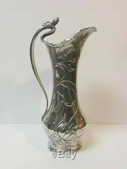 Pairpoint Mfg. Quadruple Silver Plate Art Nouveau 13.5 Ewer, Nude Female