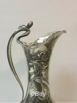 Pairpoint Mfg. Quadruple Silver Plate Art Nouveau 13.5 Ewer, Nude Female