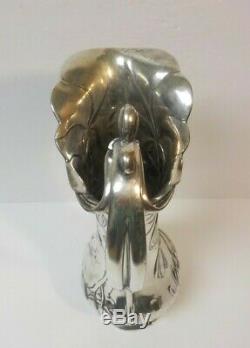 Pairpoint Mfg. Quadruple Silver Plate Art Nouveau 13.5 Ewer, Nude Female