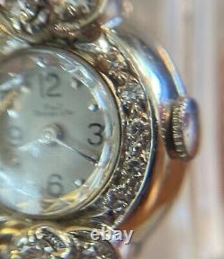 Paul Breguette Ladies Vintage 14k White Gold & Diamonds Watch In Original Case
