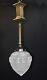 Pendant light antique Edwardian silver plate rare vintage lighting Opaline shade