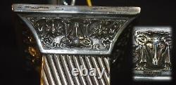 Pendant light antique Edwardian silver plate rare vintage lighting Opaline shade