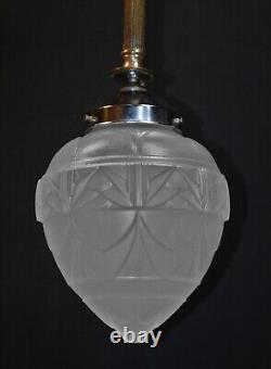 Pendant light antique Edwardian silver plate rare vintage lighting Opaline shade