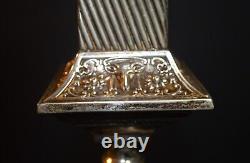 Pendant light antique Edwardian silver plate rare vintage lighting Opaline shade