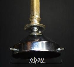 Pendant light antique Edwardian silver plate rare vintage lighting Opaline shade