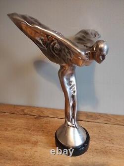 Pietro Psaier (1936- 2004) Large Spirit Of Ecstasy Silver Plated Statue