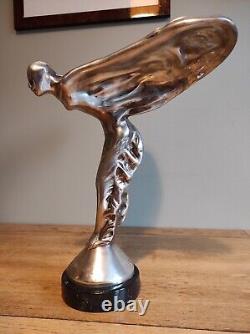 Pietro Psaier (1936- 2004) Large Spirit Of Ecstasy Silver Plated Statue