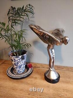 Pietro Psaier (1936- 2004) Large Spirit Of Ecstasy Silver Plated Statue