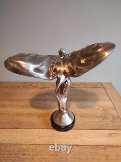 Pietro Psaier (1936- 2004) Large Spirit Of Ecstasy Silver Plated Statue